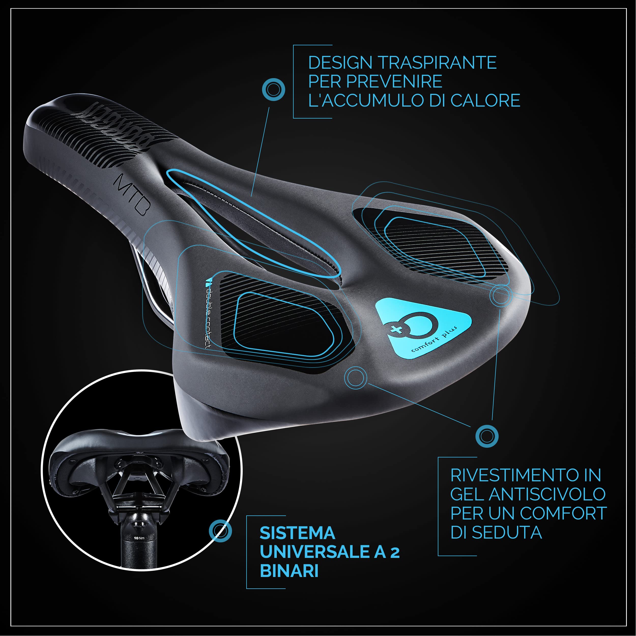 Sella Bici Universale In Gel - Comoda, Antiprostata, Traspirante E Ammortizzata, Con Copertura Impermeabile Inclusa - Foto 7