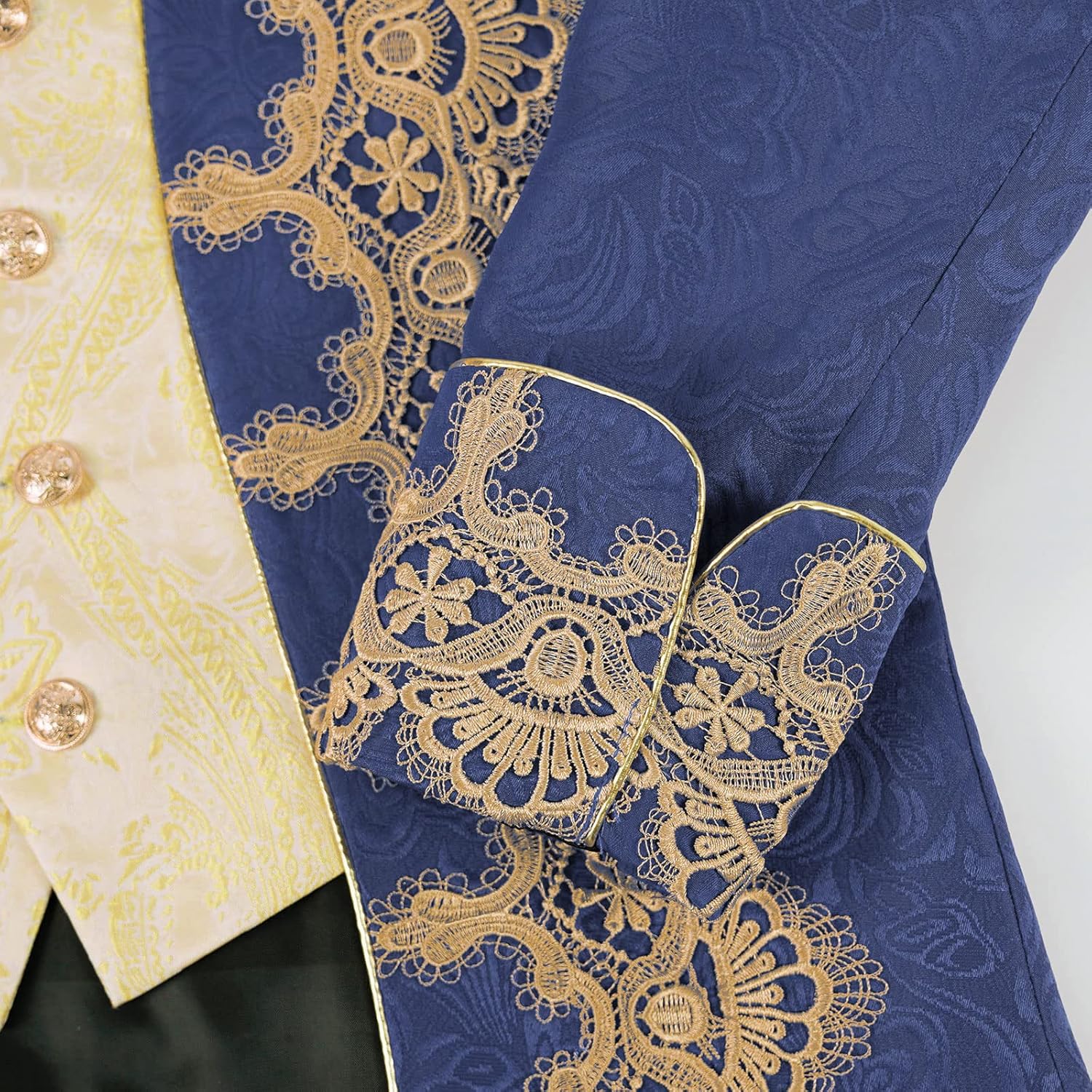 Men's Medieval Tailcoat Jacket Embroidery Vintage Gothic Steampunk Tuxedo - Image 6