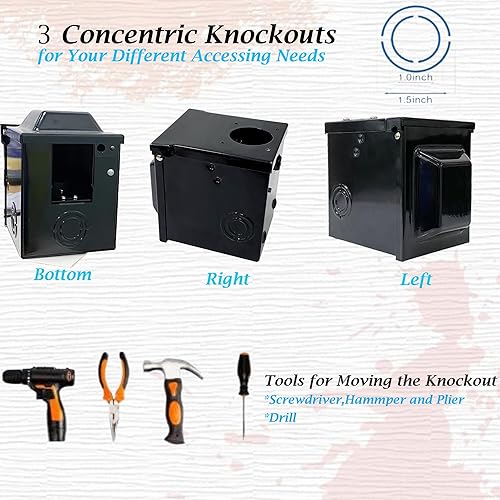 Miniatura 5 de RVEV - Caja de toma de corriente de 50 amperios y 125250 voltios, panel de alimentación cerrado con cerradura impermeable, receptáculo 14-50R, para