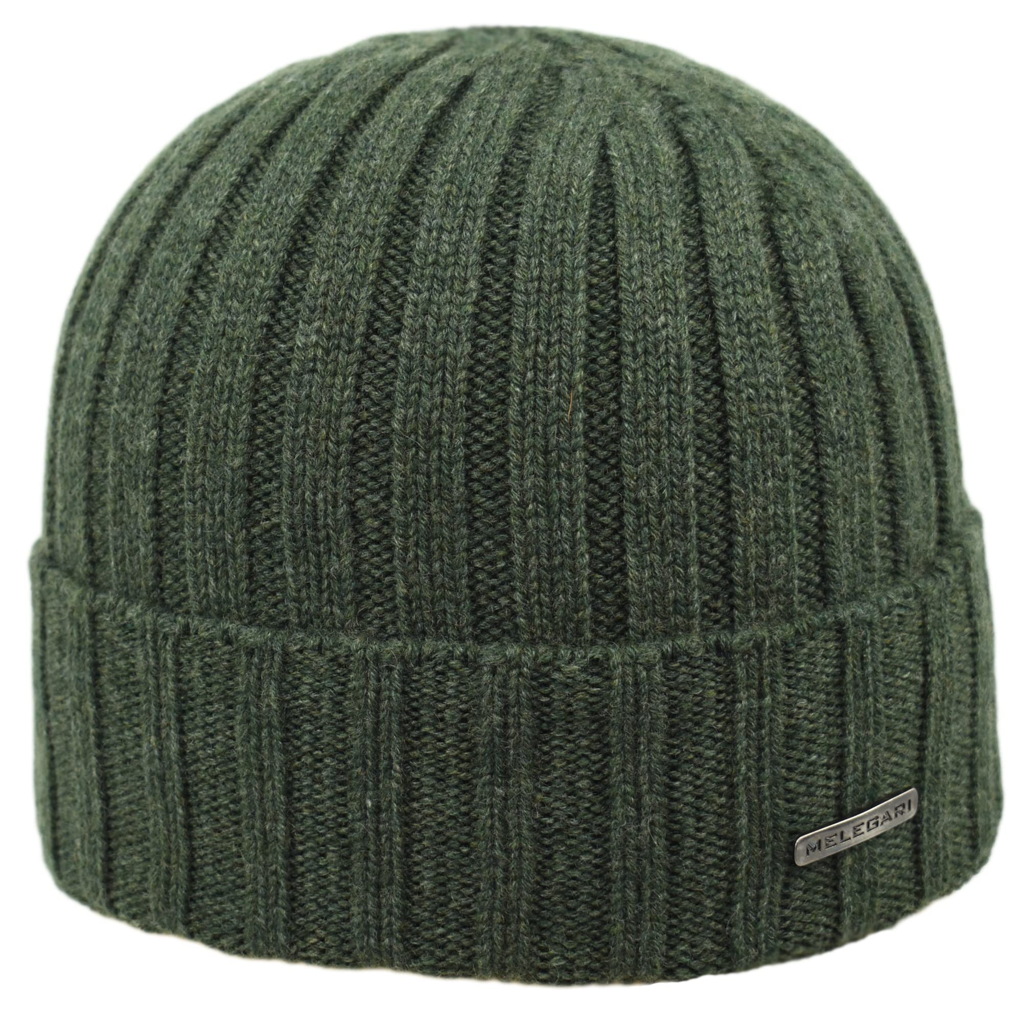 MELEGARI Trento Beanie Hat | 100% Cashmere | Made in Italy | Unisex, green loden, One size