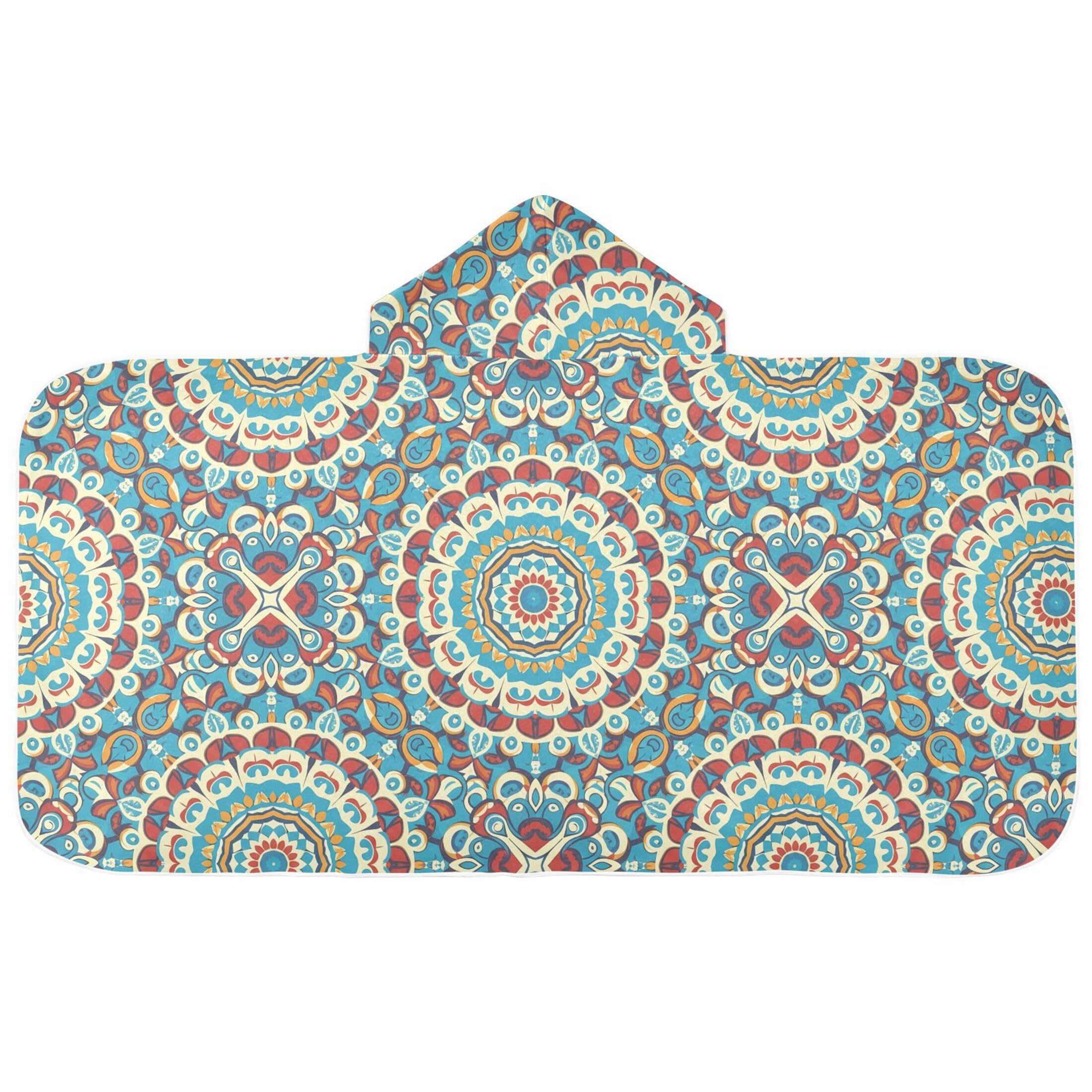 Fuauuyl Mandala Hooded Baby Bath Towel Soft & Breathable Towel for Newborns Infants Toddlers, Nursery Essential