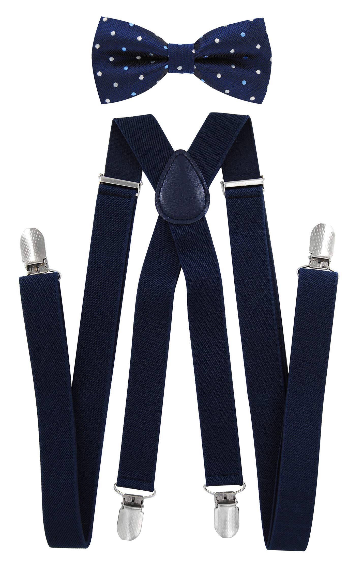axy - Look coordinato padre-figlio, bretelle con papillon set per uomo, donna, bambini.