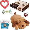 SmartPetLove Snuggle Puppy with Heartbeat Plush - Pet Anxiety Relief and Soothing Aid - Biscuit - Newly Welcome Puppy Starter Kit Neutral 2.9lbs, Neutral