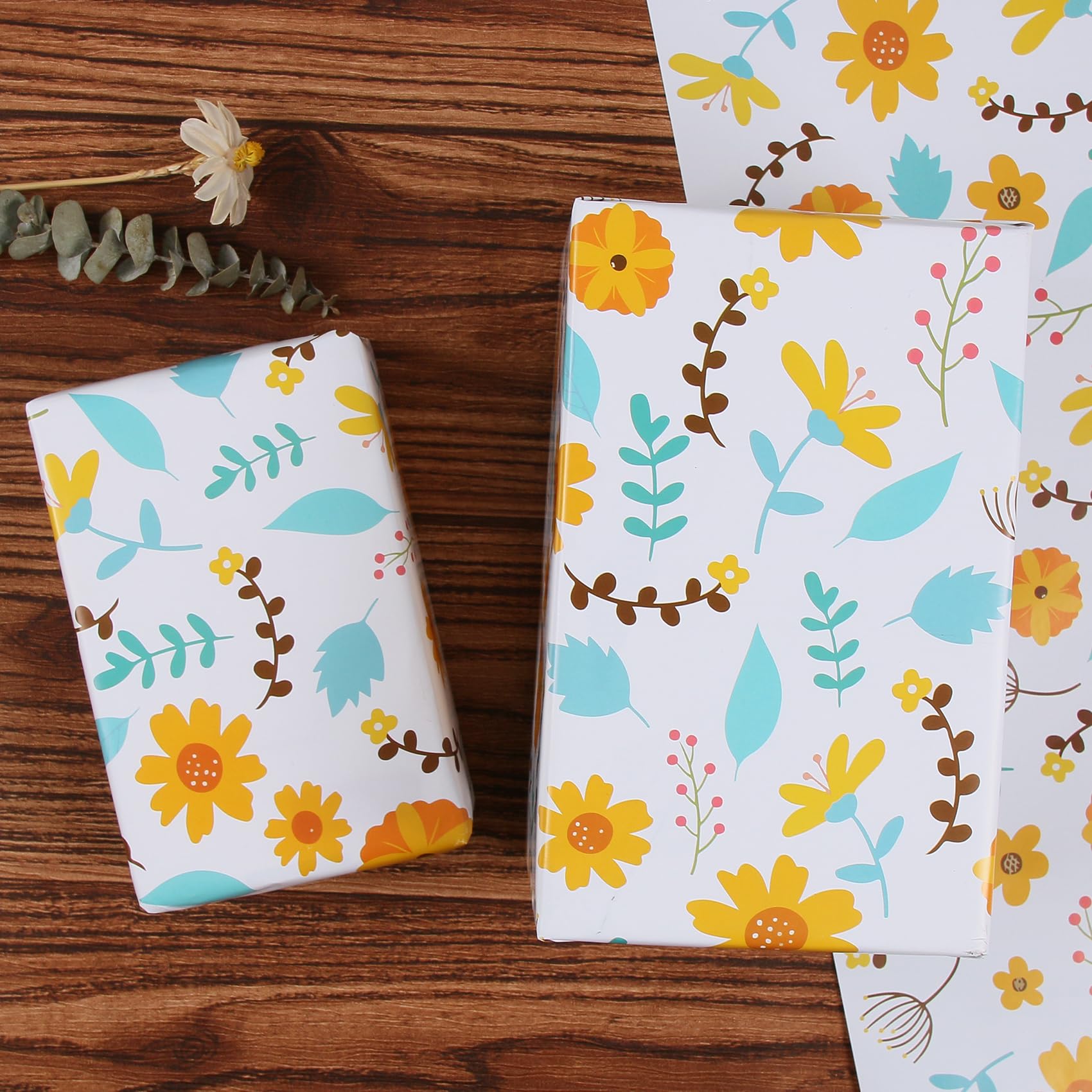 Aimyoo Floral Wrapping Paper Bundle 3 Rolls, 17 In X 16ft - View #3