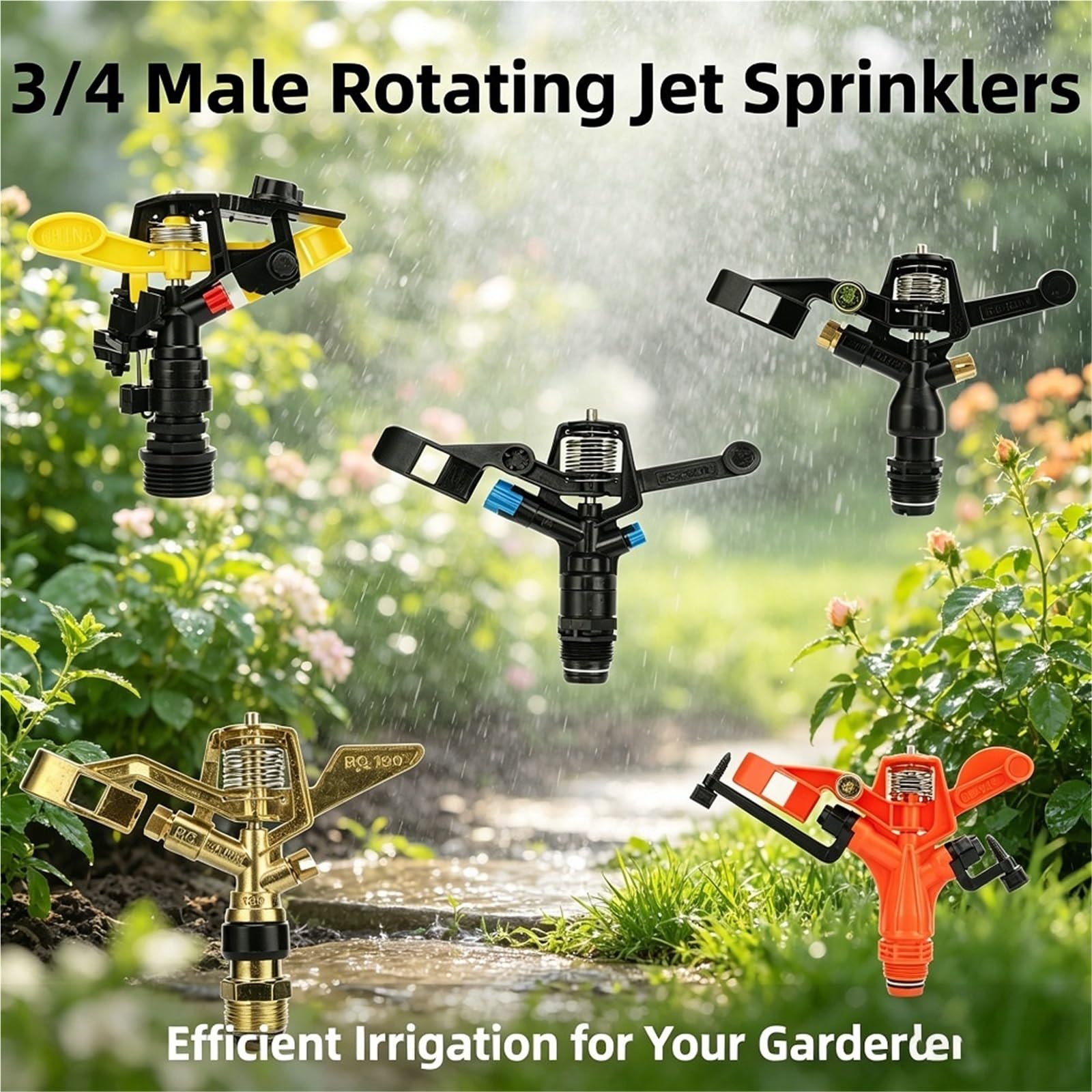 Irrigatore A Impatto Roker Rotante Con Filettatura Maschio Da 3/4 "automatico A Tutto Tondo per il giardino(Type 4)