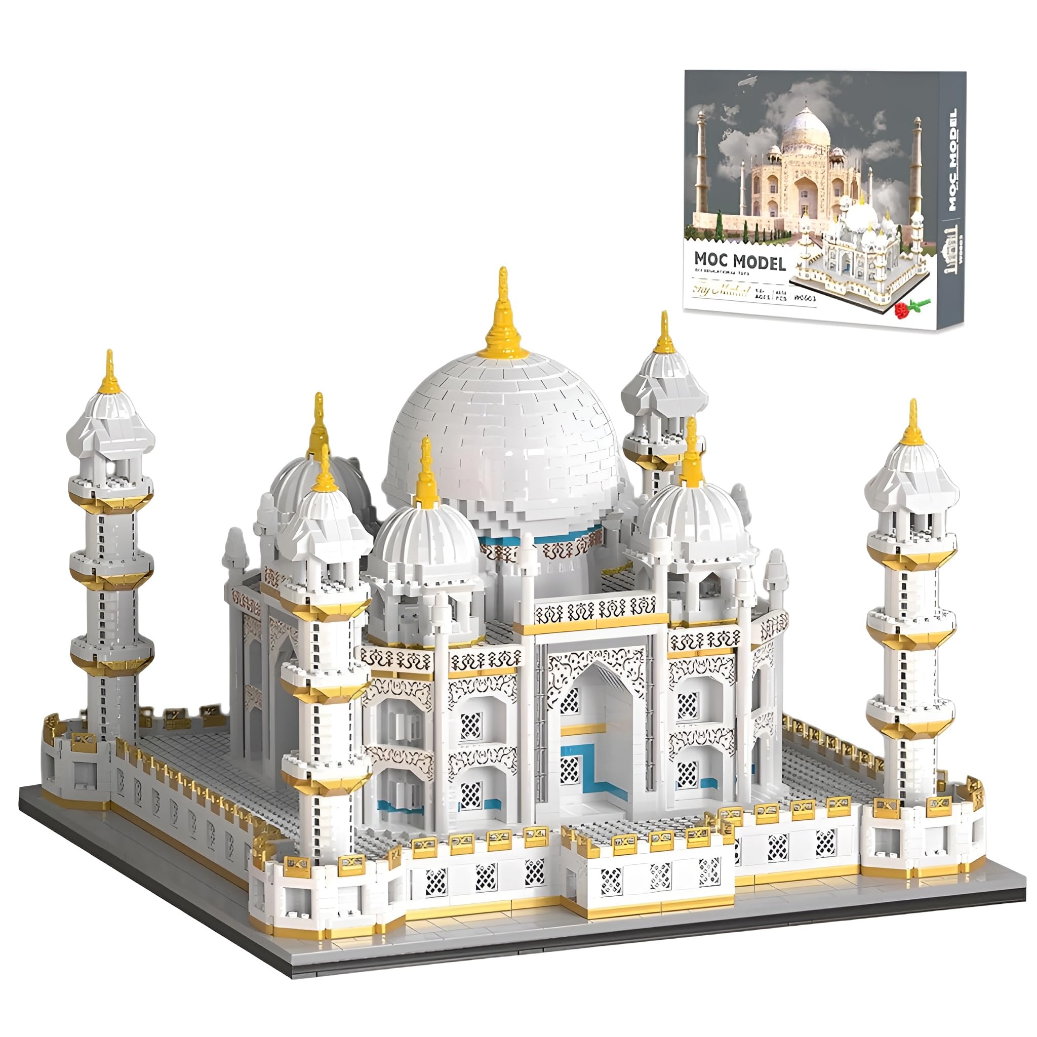 Architecture Taj Mahal Micro Building Blocks Set — 4036PCS Landmarks Architecture Mini Bricks Kit, Collection City Street View Model, Home Office Decor, Creative Gift for Adult Teen — image 1