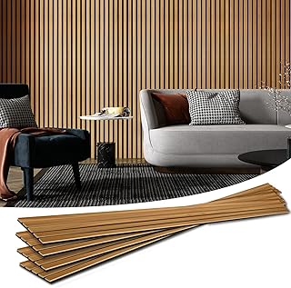 Art3d 4-Pack 94.5 x 7.9 inch Acoustic Wood Slat Wall Panels for Interior...