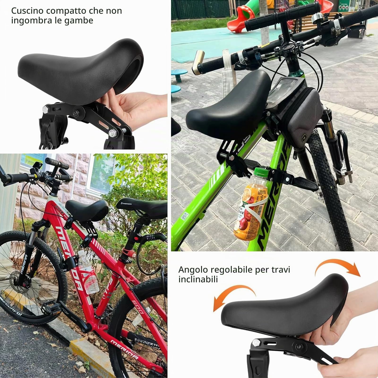 Seggiolino per bicicletta anteriore, mountain bike, anteriore con manubrio e pedale, sedile anteriore per bambini, seggiolino per bicicletta, seggiolino per bambini, seggiolino per bicicletta