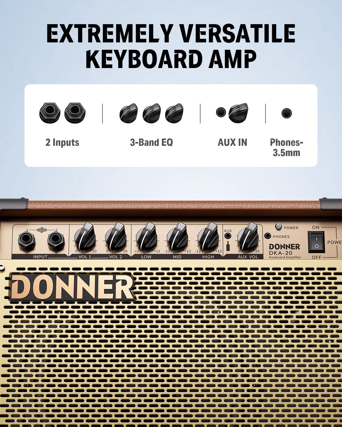 Amazon.com: Donner DKA-20 Keyboard Amplifier 20 Watt Keyboard AMP