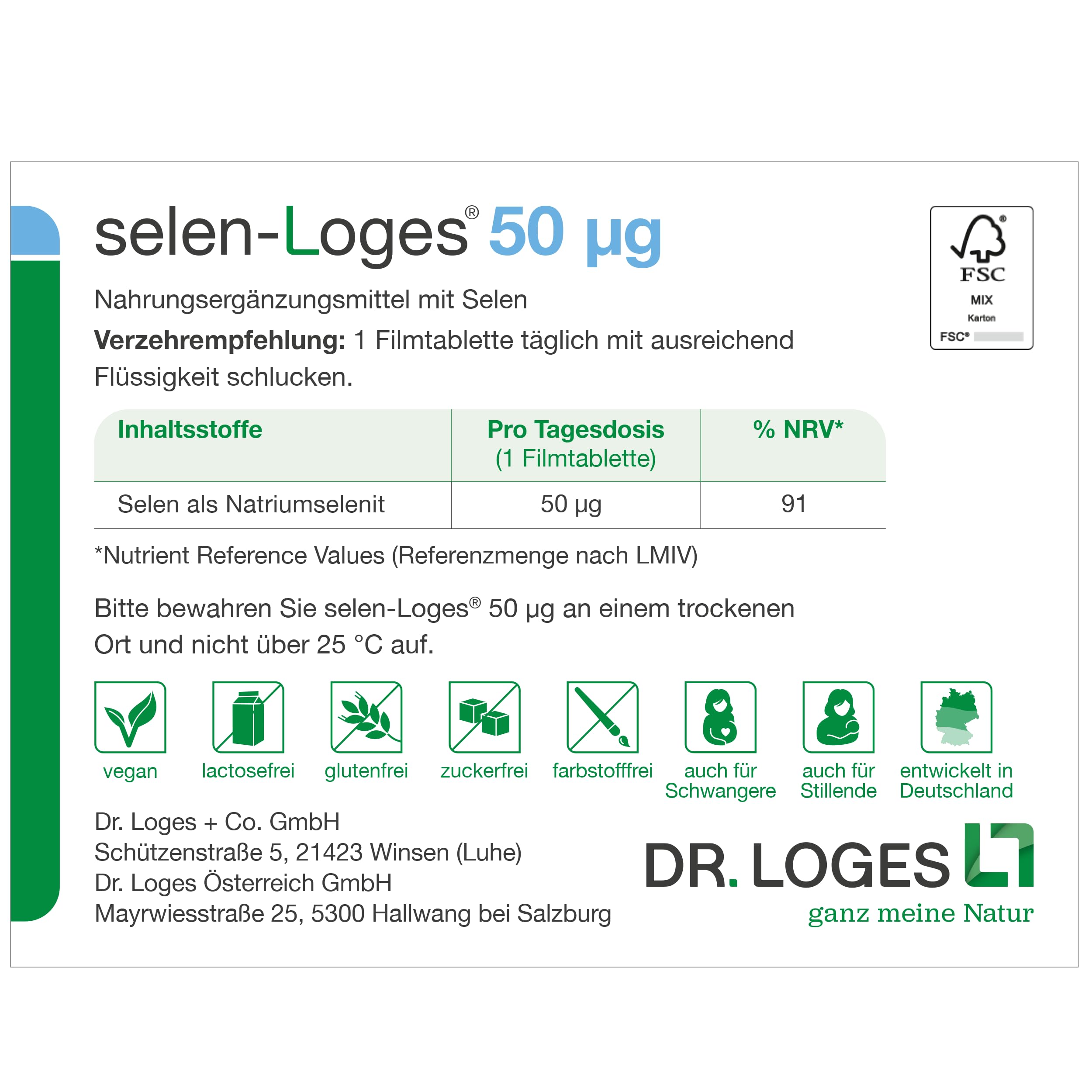selen-Loges® 50 µg - 120 Filmtabletten - Nahrungsergänzungsmittel mit Selen
