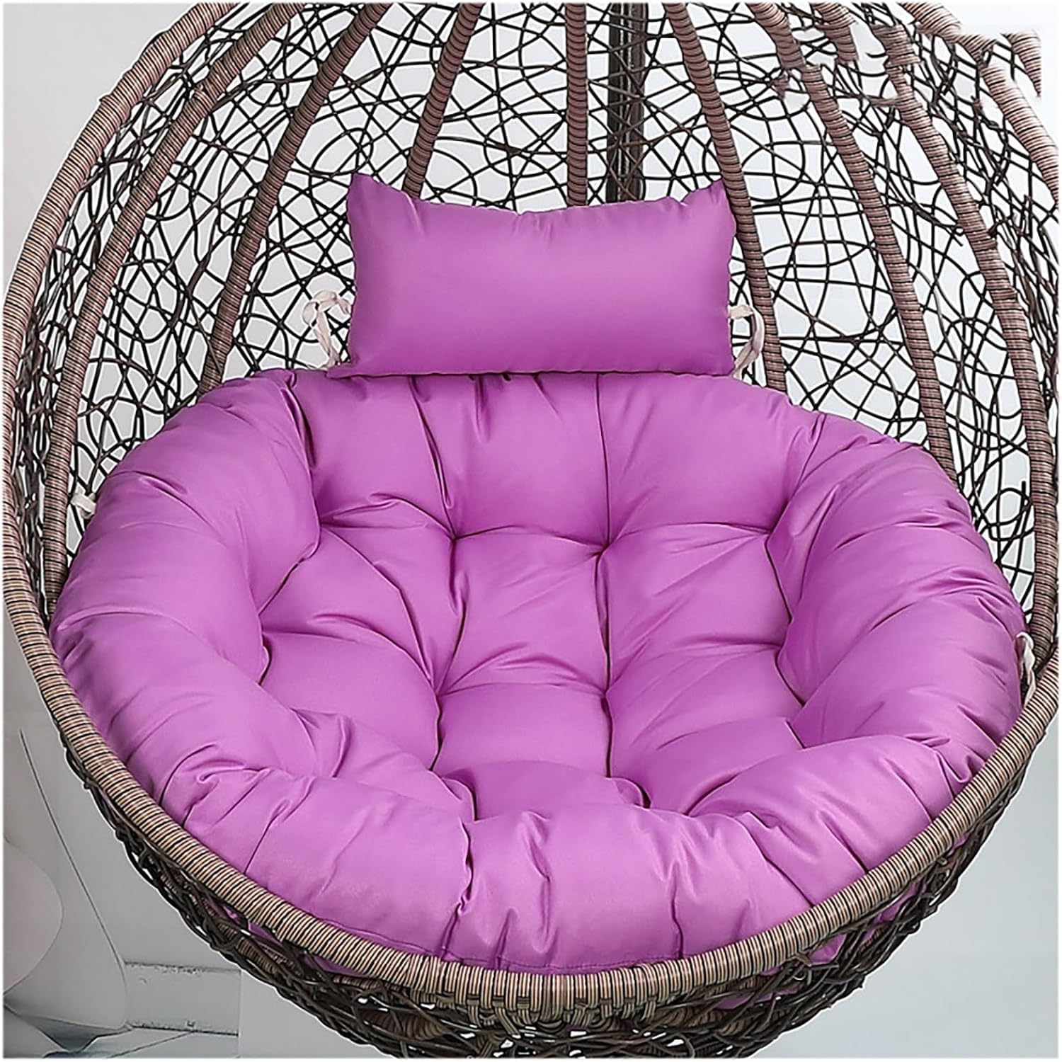 Coussin pour chaise œuf violet 120cm lavable pour des après-midis cocooning terrasse