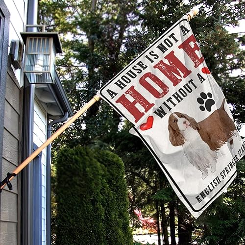 Miniatura 3 de A House Is Not A Home Without A Dog English Springer Spaniel - Bandera de jardín de doble cara de 12 x 18 pulgadas divertido regalo para amantes de