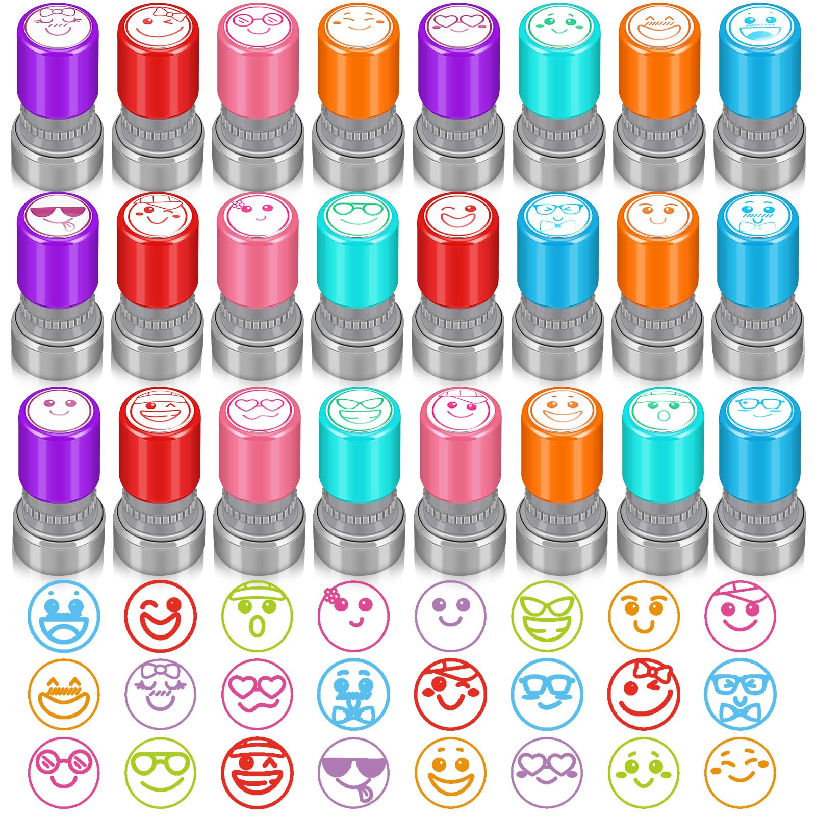 Yinder 24 Pcs Teacher Stamps for Classroom Self Inking School Classroom Stamps Gifts Bulk for Teachers Elementary Colorful Motivational Encouraging