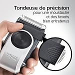 Rasoir Mobile Braun M90 pour Tonte Précise, Idéal pour les Voyages, Noir/Argent