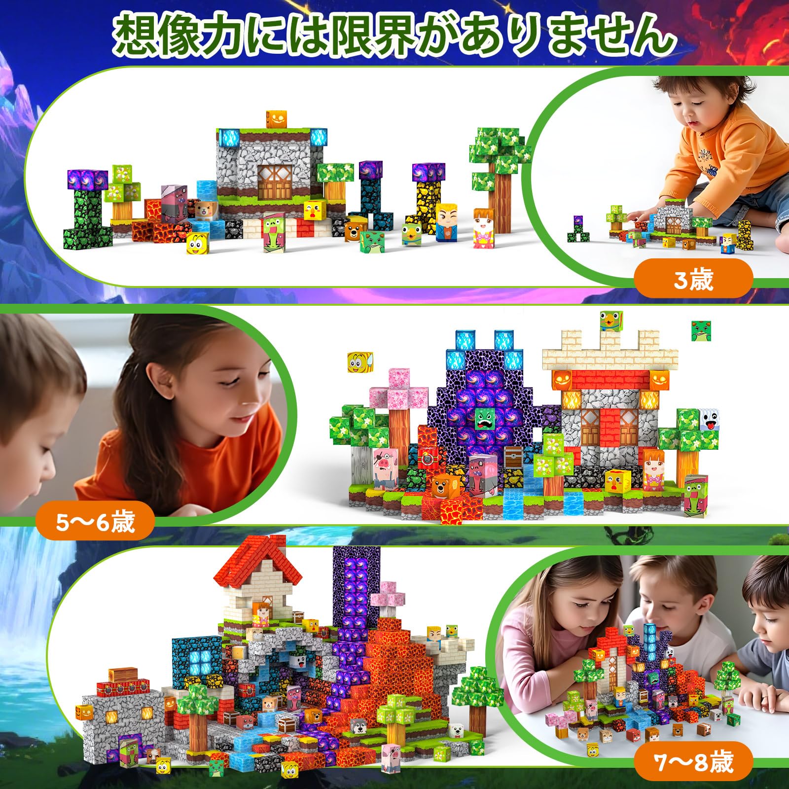 Klocki Magnetyczne 220 PCS 2CM, 3+ Zabawki sensoryczne STEM Montessori, Magnetyczne Klocki dla 3 4 5 6 7 8 9 10 11 12 8-12 lat Chłopcy i dziewczynki Prezenty urodzinowe
