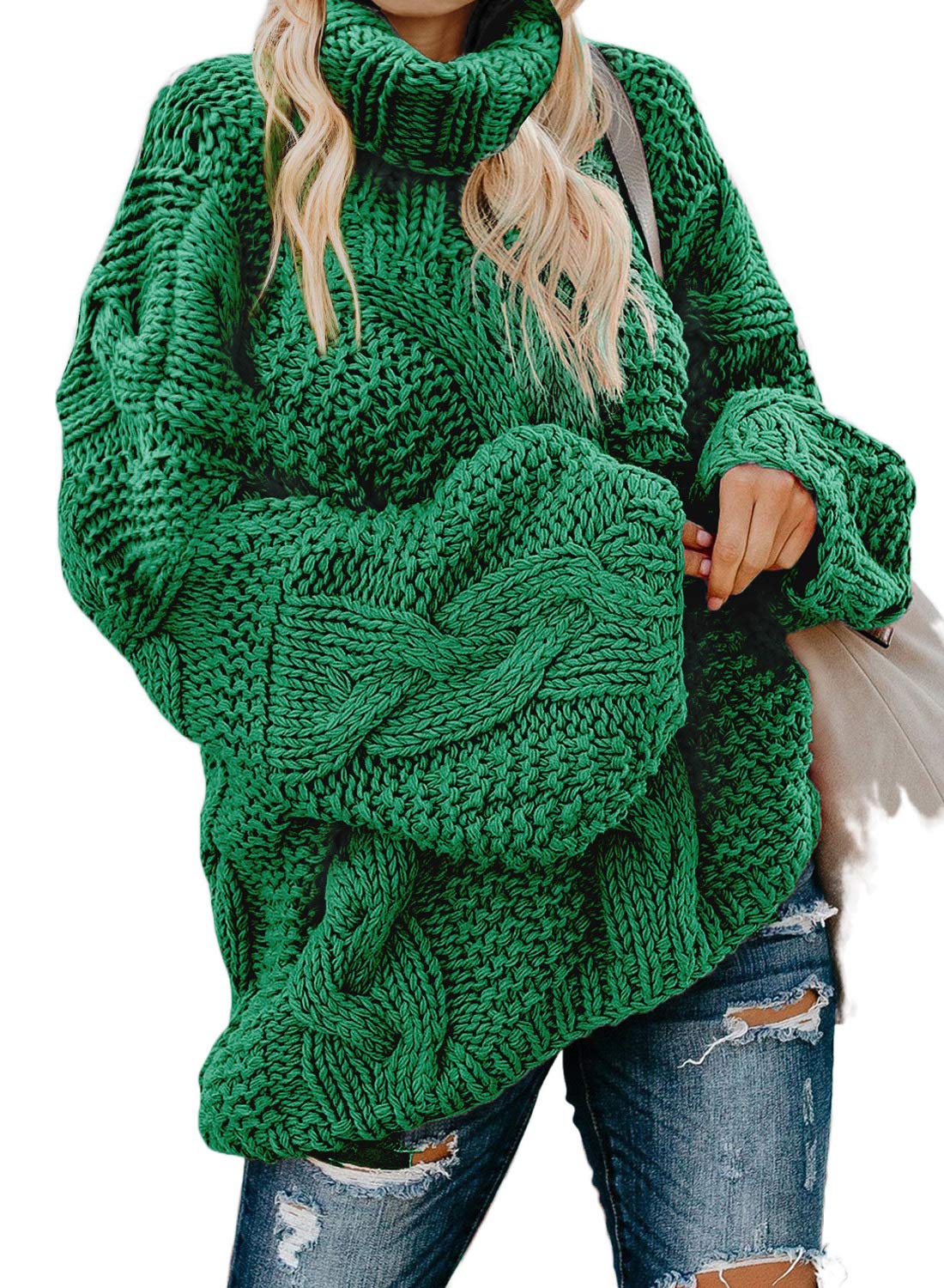 Dokotoo Womens Turtle Neck Sweater Fashion 2025 Loose Casual Cozy Chunky Pullover Tops