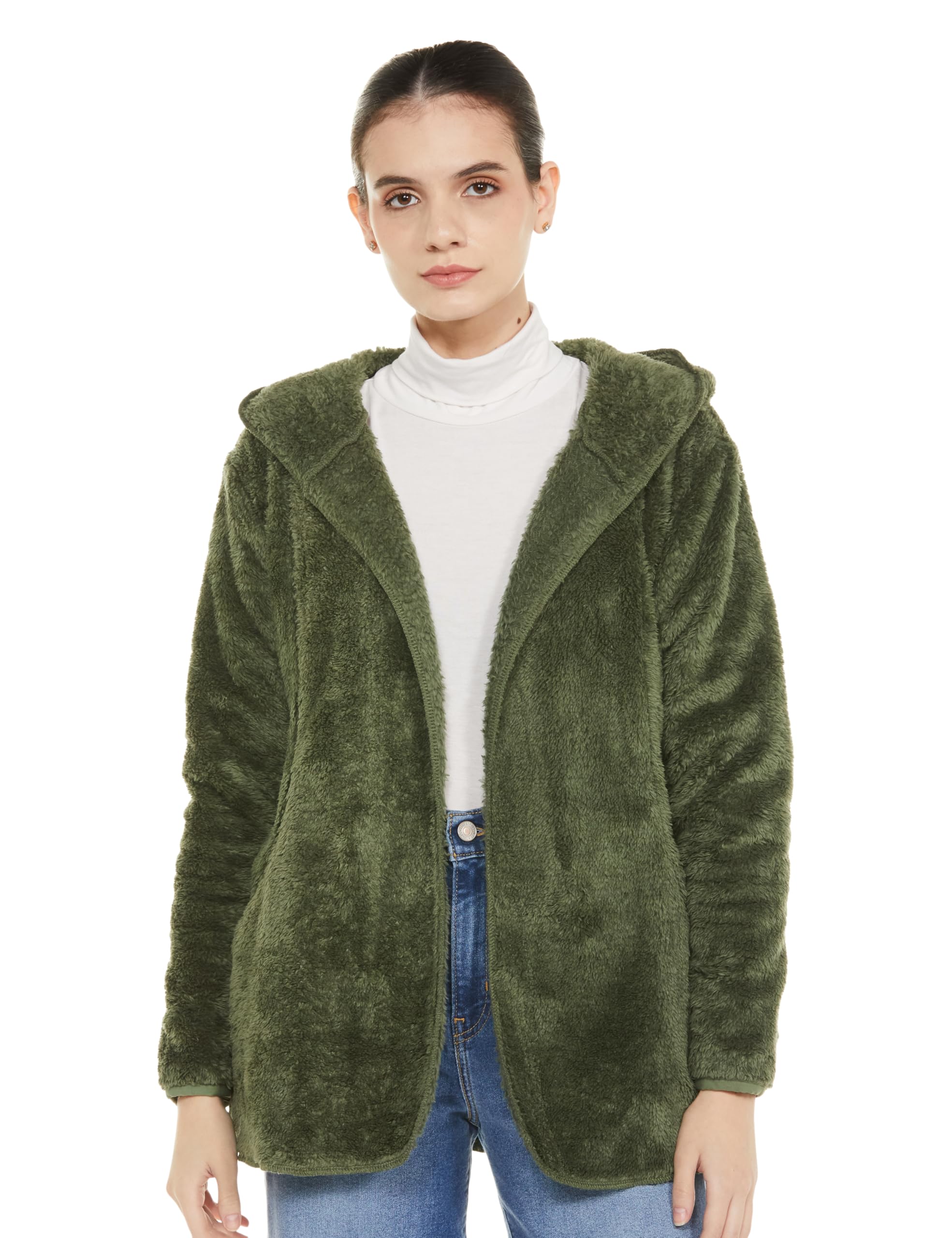 Qube By Fort CollinsWomen's Polycotton Modern Open Neck Shrug Sweater