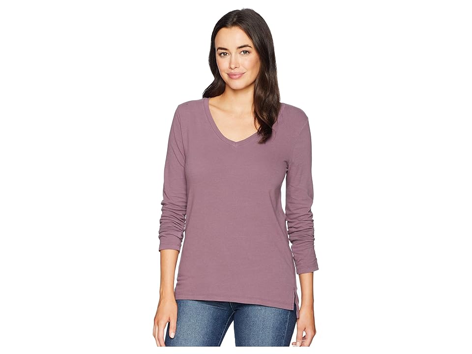 

Dylan by True Grit Effortless Long Sleeve V Tee (Vintage Plum) Women's T Shirt
