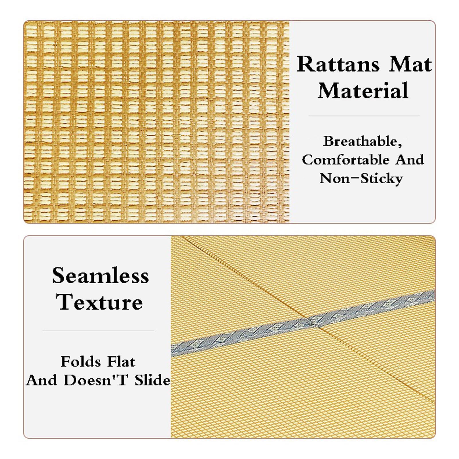 Tatami - Tappeto giapponese pieghevole, antiscivolo, per soggiorno, meditazione, yoga, traspirante e facile da pulire, perfetto per dormire e rilassarsi