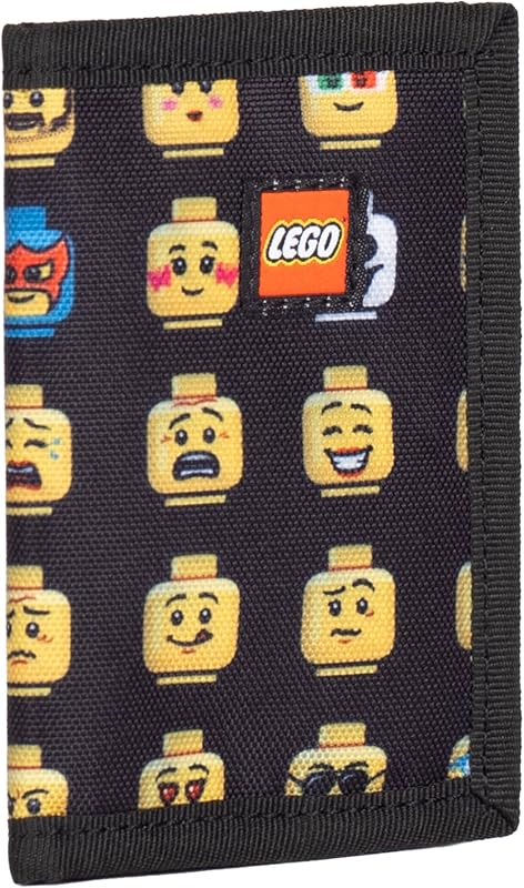 Trifold Wallet, Kids Unisex Wallet for Boys and Girls, with Clear ID Window, Card and Cash Pockets and Secure Hook and Loop Closure, Minifigure