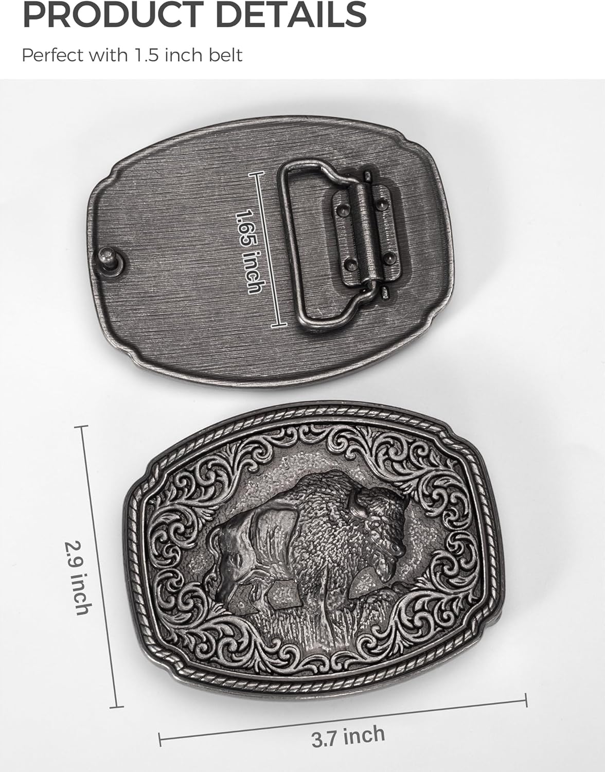Western Belt Buckle for 1.5" Belts | Heavy Duty Interchangeable Cowboy Buckle Western Accessory for Men & Women - Image 6