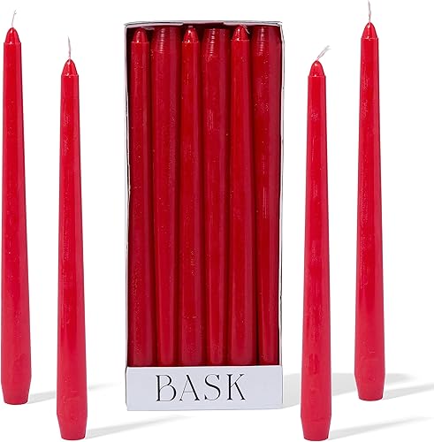 Bask Velas cónicas de 10 pulgadas, sin perfume y sin goteo, se queman durante 8 horas, decoración del hogar para mesa de comedor, cocina y