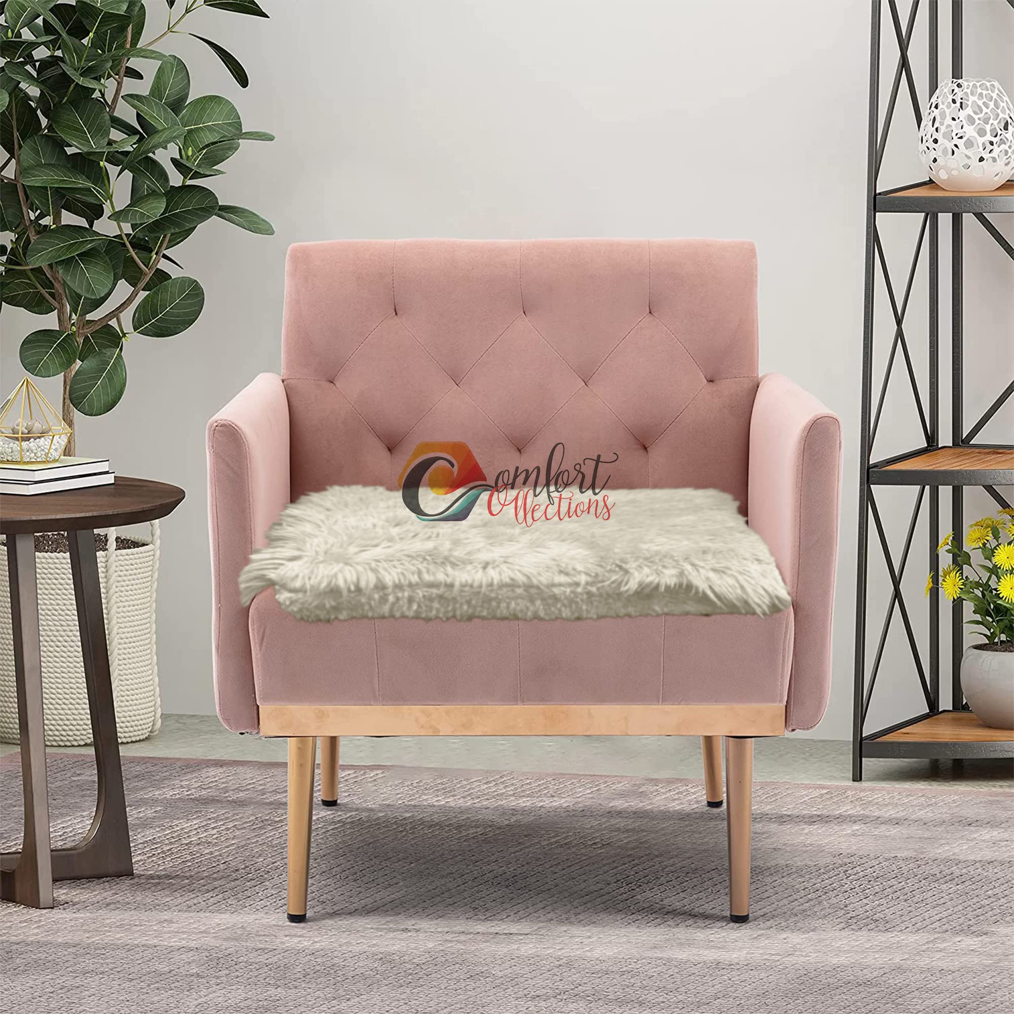 Comfort Collections Teddy Cuddles Luxury Garden Tie Dining Seat Pads Foam Cushions Soft Chair Pads PACK OF 8 COLOUR: CREAM