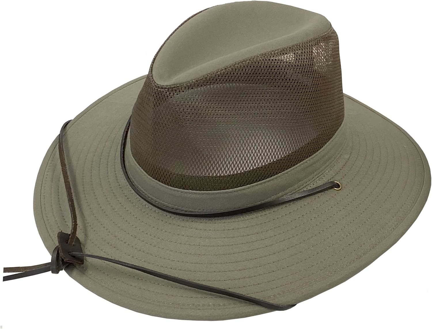 Broner Mens Solarweave Breezer Hat with Mesh Crown and Chincord