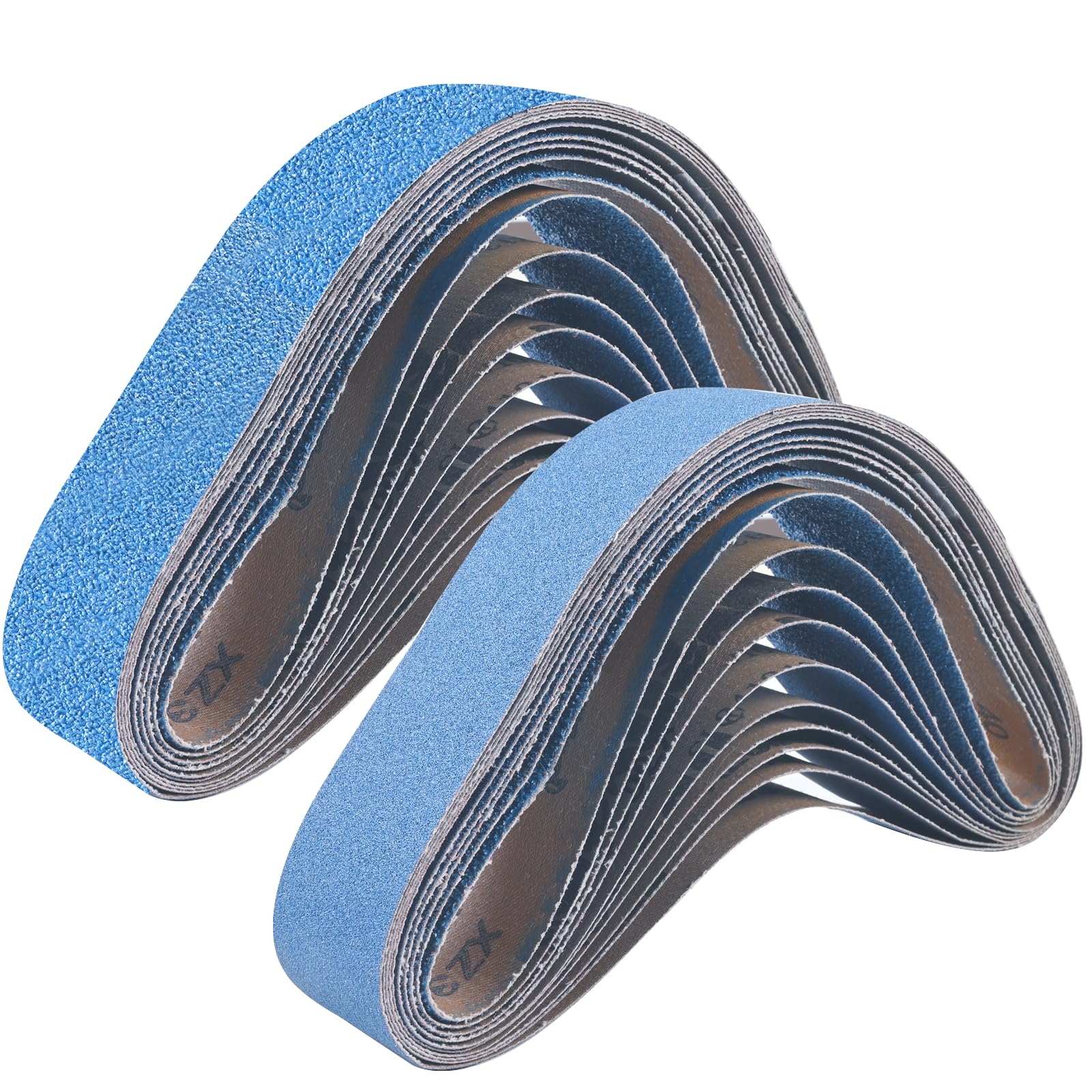 UMXIUO Schleifband 50 X 686 mm, 8 Stück Zirkonkorund Schleifbänder 40/60/80/120 Körnung für Bandschleifer Polieren Metall, Holz, Glas