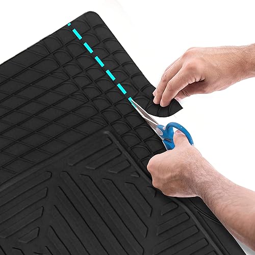 Miniatura 10 de FH Group Alfombrillas de carga para automóvil, alfombra de carga de goma marrón de alta resistencia para automóviles, juego completo de ajuste