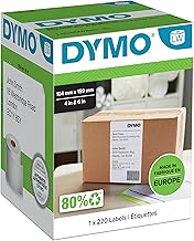 DYMO Authentic LabelWriter Extra Large Shipping Labels | 104 mm x 159 mm | Self Adhesive | Roll of 220 Easy-Peel Labels | for LabelWriter 4XL/5XL Label Makers