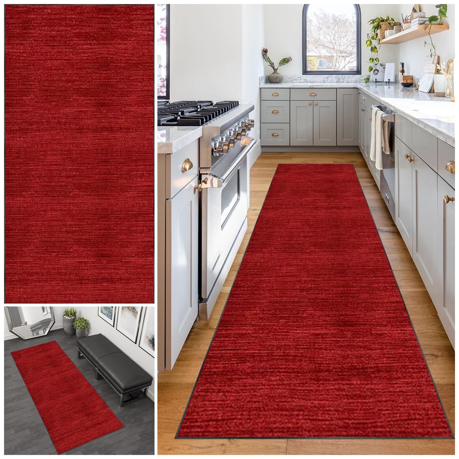Läufer Teppich Flur Waschbar Teppichläufer Lang Fußmatte 80 x 150 cm