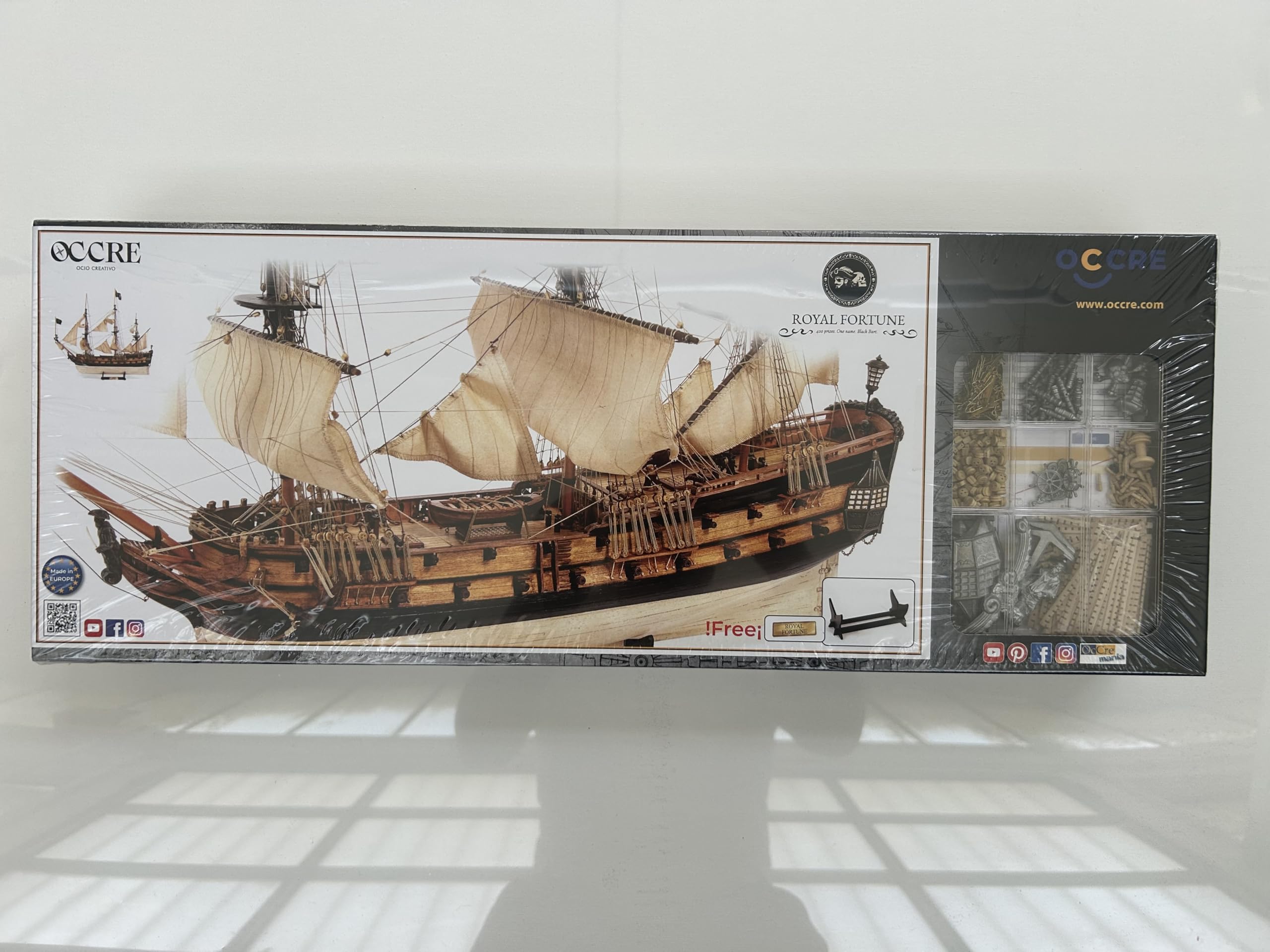 Occre 12015 Royal Fortune, Kit Modello Nave Pirata in Legno, Scala 1/65, 642x285x563 mm, Legno di Tiglio