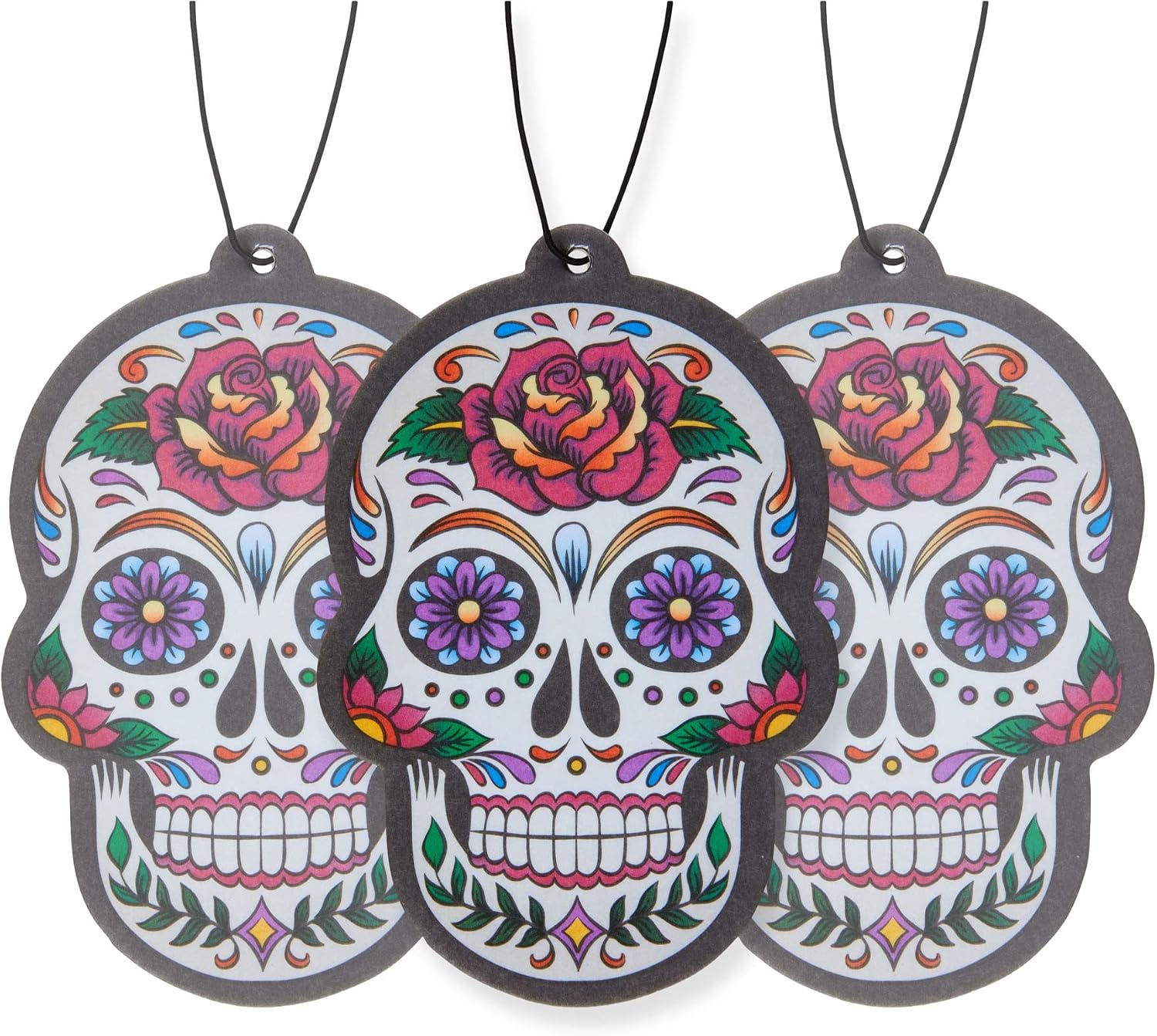 Fresh Fresheners Cute Funny Car Air Fresheners 4-pack Scented With Premium Oils (Candy Skull)