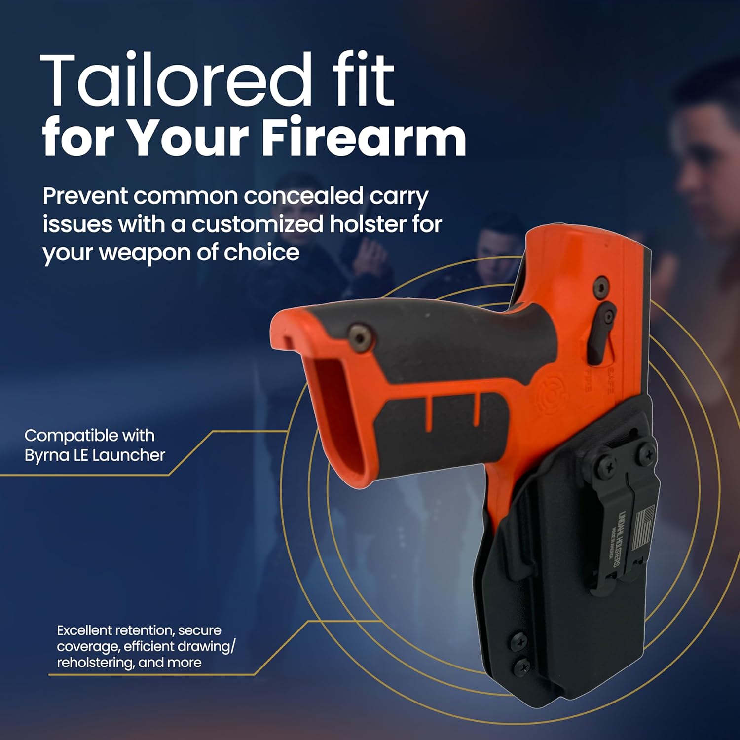 IWB Compatible with Byrna LE Launcher Holster - Optic Ready - Inside The Waistband Concealed Carry - Adjustable Cant and Retention Kydex Holster - Made in The USA