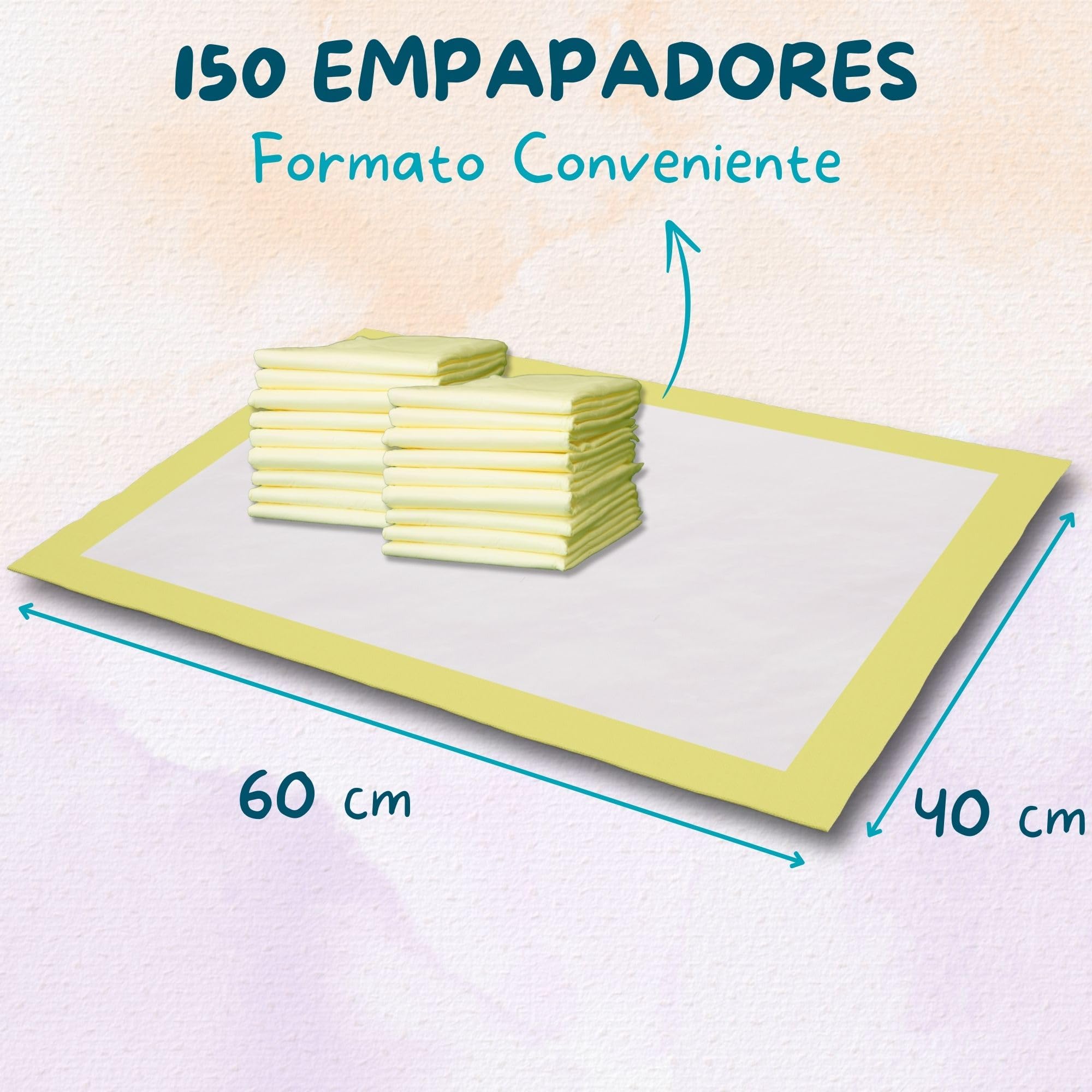Dailee Bed 40x60 - 150x Empapadores Bebe - Cambiador Desechable para Bebé - 6 Paquetes de 25 Sabanindas - Protector Cambiadores 60x40