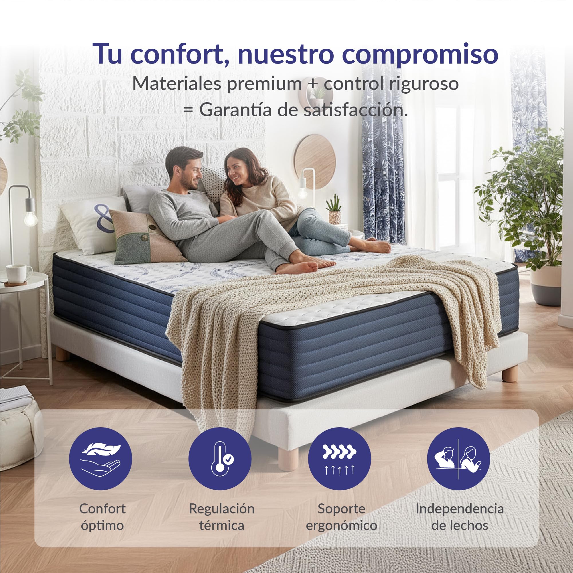 Naturalex - Dream - Colchón 135x190 cm Viscoelástico - 30 cm | PerfectDream - Espuma Ultra Transpirable MemoFeel V30 + Blue Látex - Firme - Máximo Comfort - Hipoalergénico - Reversible