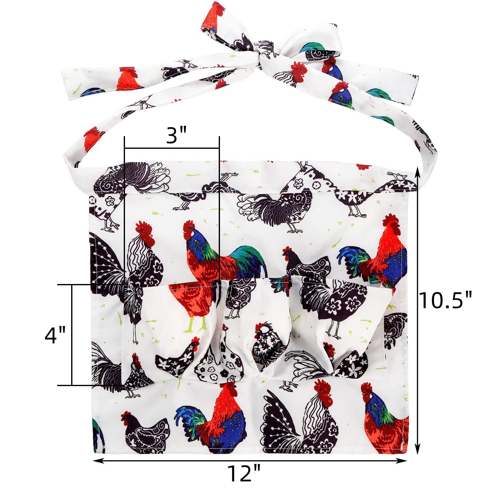 AVLA 2 Pack Chicken Egg Collecting Apron with 3 Pockets for Child & Farmhouse Egg Carrier, Kid Size for Hens, Duck & Goose