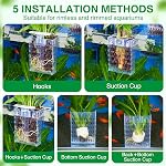 2026 Latest Upgraded Aquarium Plant Holder Adjustable Height with Extendable Hook and Suction Cup for Fish Tank Aquaponic Plant Cultivation and Aquascape Accessories Decorations (4 Pack) Transparent