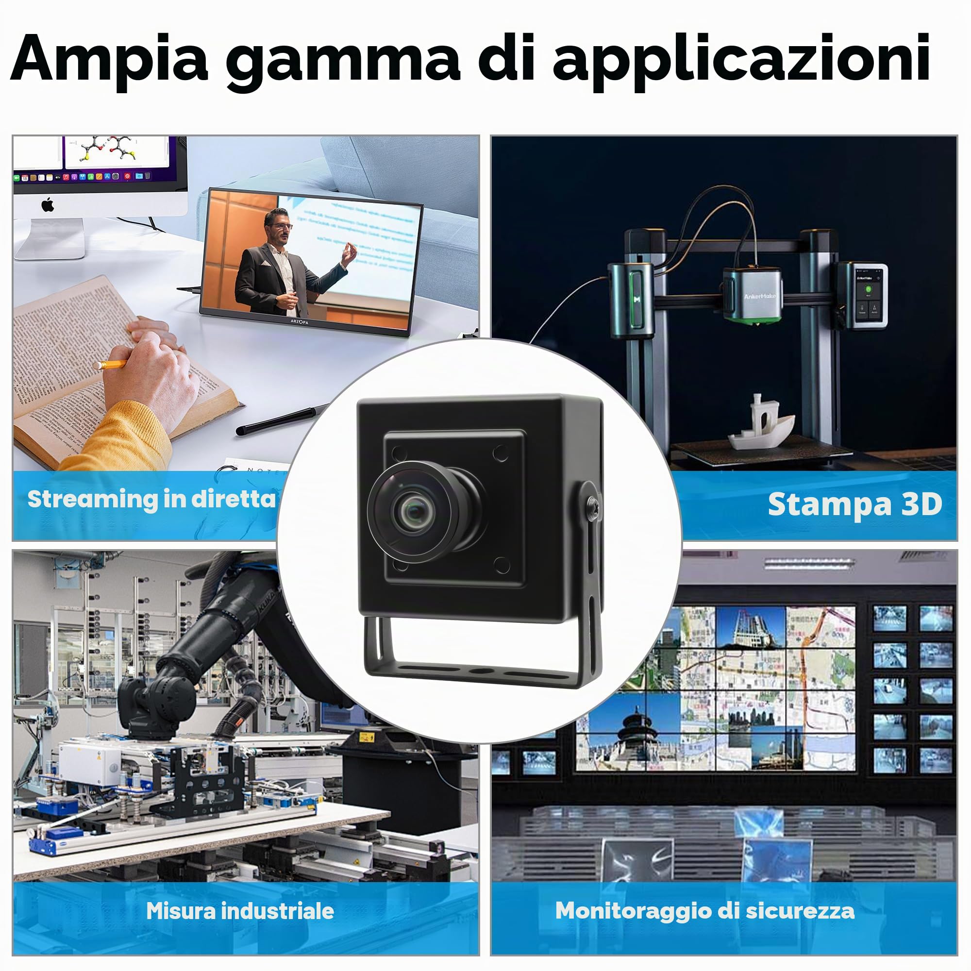 Svpro Telecamera USB ad alta velocità per computer 1080P 60fps, 720P 120fps, 360P 260fps, Machine Vision industriale 120° grandangolare lighturn camera USB2.0 sicurezza