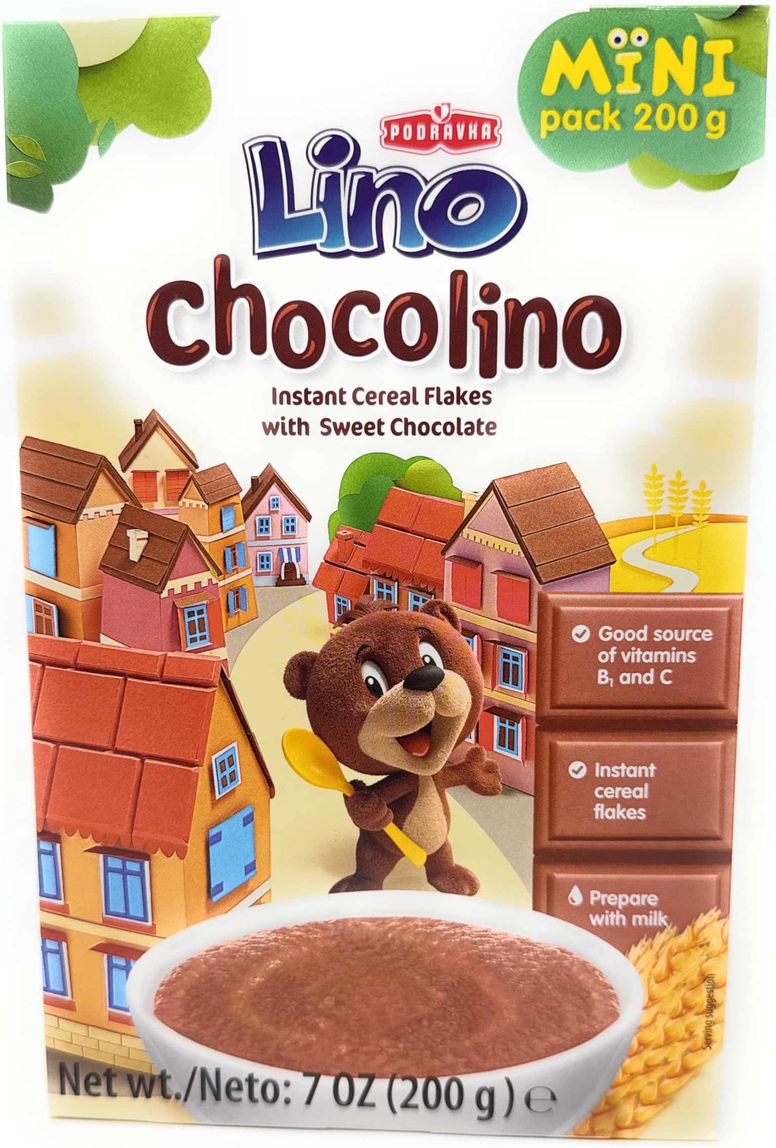 Lino Chocolino Instant Cereal Flakes 7oz 2 Pack