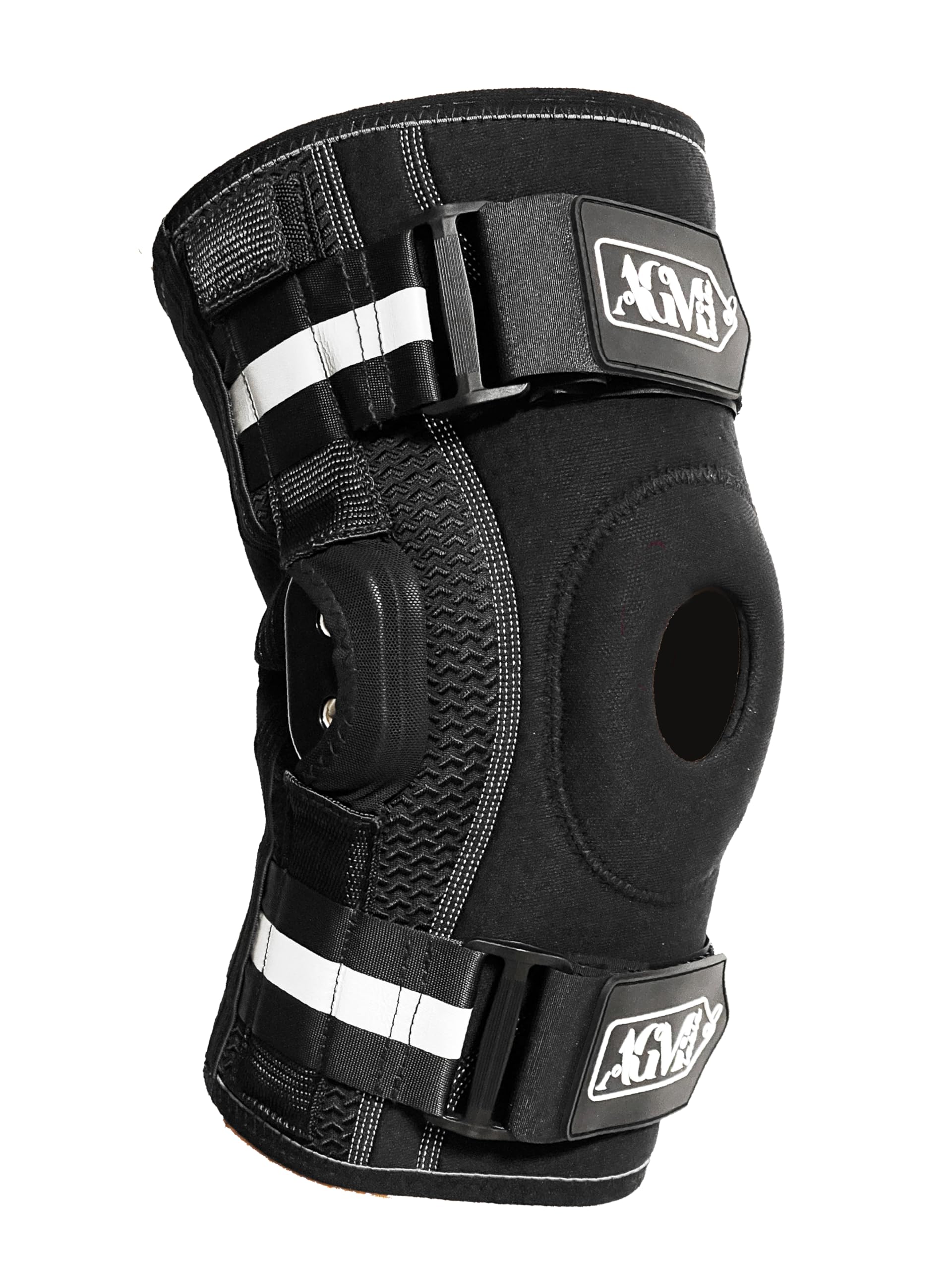 Rodilleras, soporte de rodilla con bisagras, alivio del dolor de rodilla para hombre y mujer, almohadilla de gel de apoyo articular para rótula con estabilizadores laterales, rodillera para