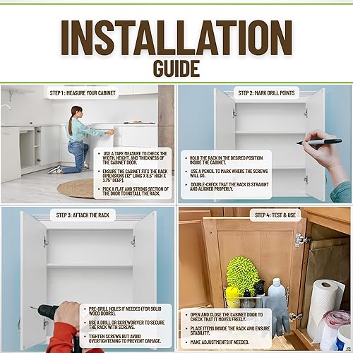 Miniatura 4 de Evelots Organizador de Envolturas de Cocina - Sostiene hasta 4 Plástico, Papel de Aluminio, Papel, Cera - Puerta de Gabinete, Cesta de Estante de