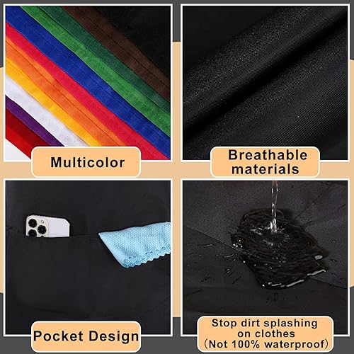 Miniatura 3 de Handepo Paquete de 36 delantales de algodón unisex a granel con bolsillos, lisos, lavables, para cocina, restaurante, barbacoa, pintura,