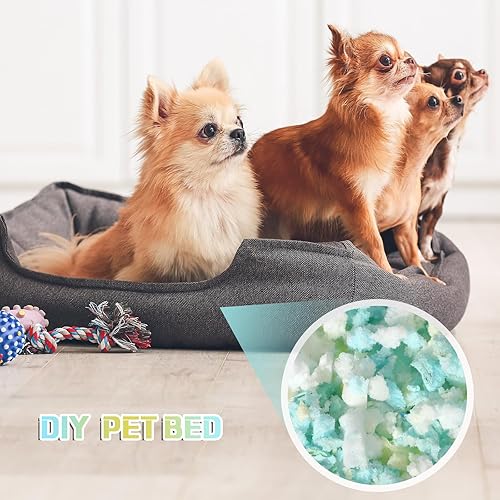 Miniatura 6 de Frienda Paquete de 4 bolsas de puf de 20 libras a granel, relleno de espuma viscoelástica triturada, relleno de animales de peluche para almohada,