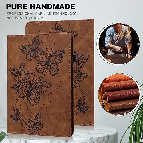 Miniatura 4 de Funda para Lenovo Tab P11 2nd Gen Case 11.5" (TB350FU  TB350XU) 2023, Emboss Butterfly PU Leather Folio Flip Stand Smart Case con Tarjeta Solts