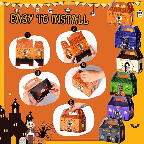 Miniatura 6 de TaoBary Juego de 24 cajas de dulces de Halloween, cajas de dulces de Halloween, cajas de regalos de fiesta de Halloween, cajas para Halloween,