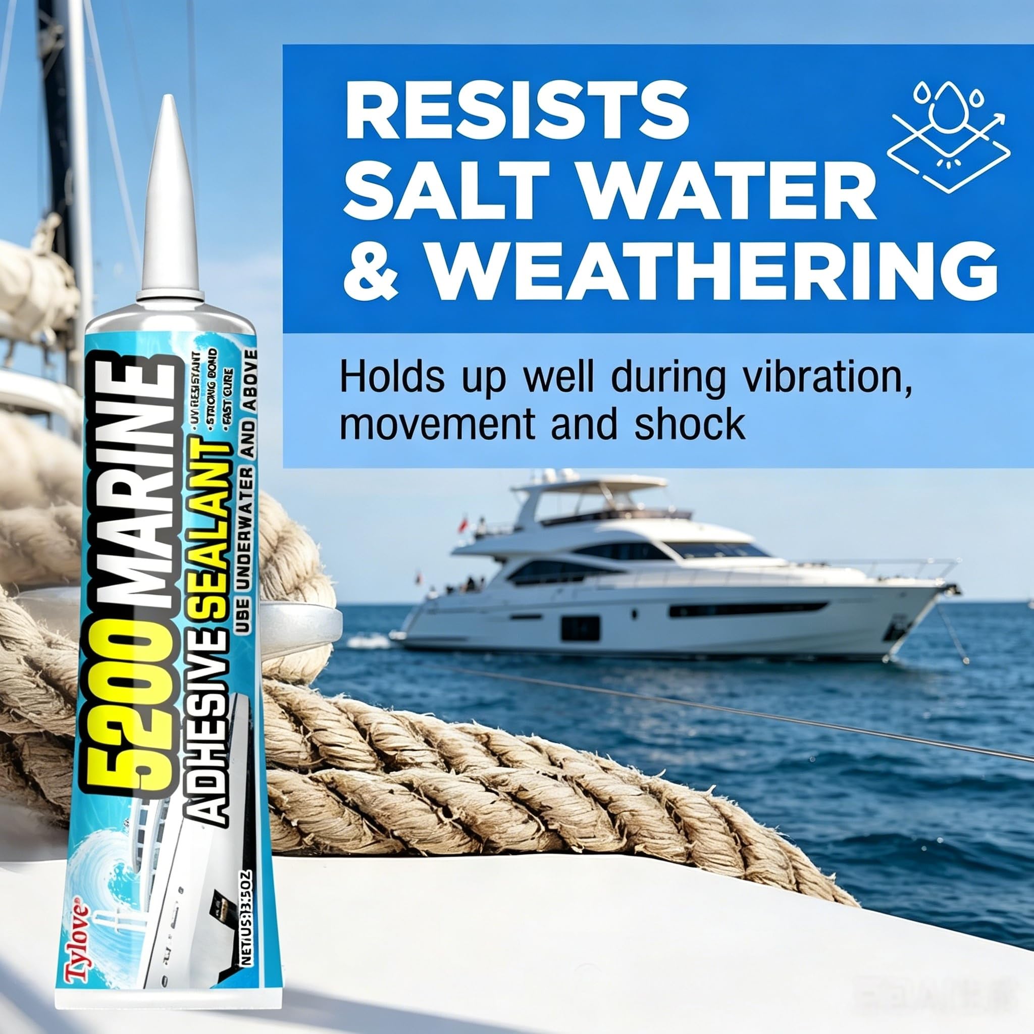 5200 Marine Sealant - Fast Cure Waterproof Adhesive -3