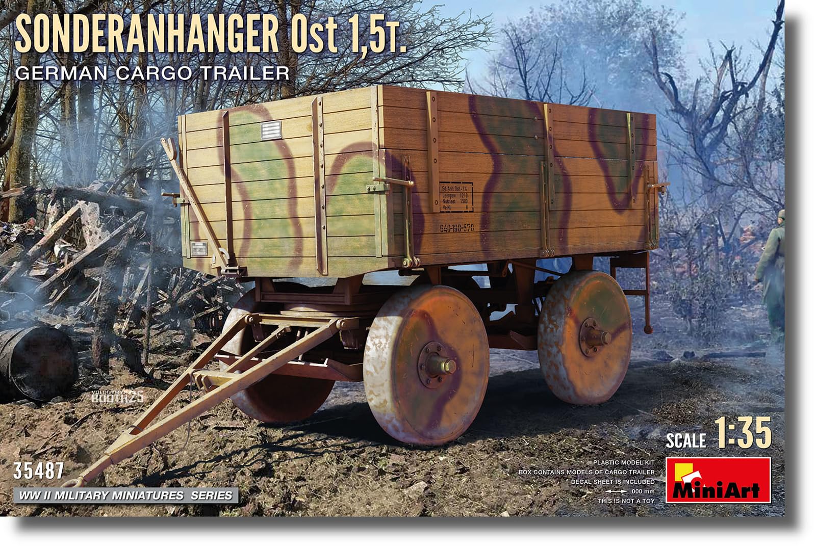 Miniart 1:35 - Sonderanhager Ost 1,5t deutscher Frachtanhänger