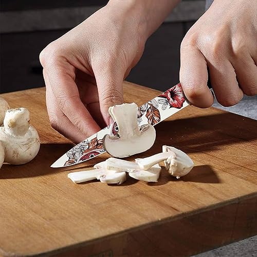 Miniatura 8 de Marco Almond Juego de cuchillos de cocina de diseño artístico, 6 cuchillos de cocina de acero inoxidable con 6 protectores de cuchillas, regalos